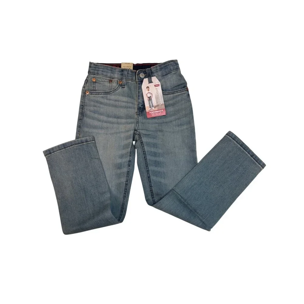 NWT Levis 514 Slim Fit Boys 24x25 Light Wash Performance Jeans